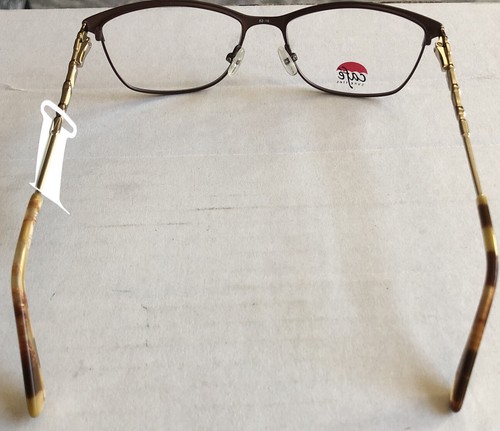 CAFE LUNETTES Eyeglass Frames Cafe3241 #1 52-16-135 Brown Gold Ivory Women’s - Picture 8 of 11