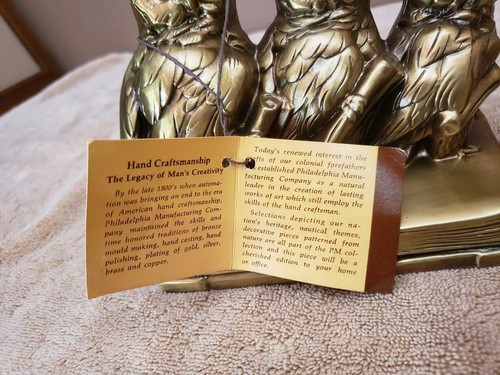 VINTAGE PM CRAFTSMAN ~ WISE OWL SCHOLAR BOOKENDS ~ RARE IN ORIGINAL BOX - Picture 6 of 11