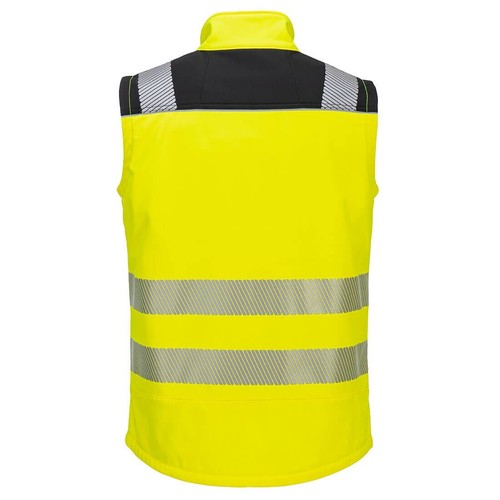 PORTWEST Hi-Vis Softshell Gilet Waterproof Breathable Safety Workwear Bodywarmer - Picture 11 of 11