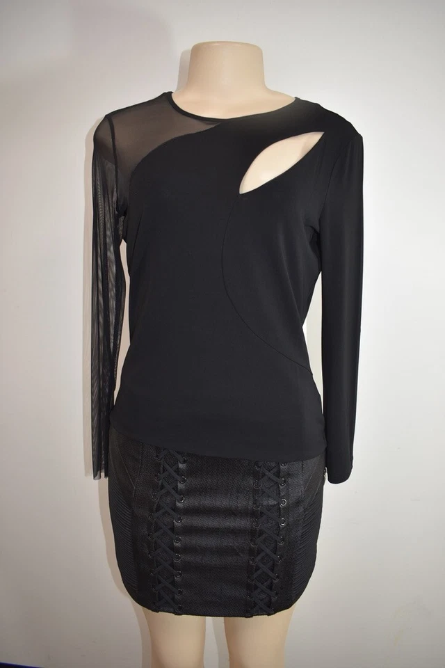 Patrizia Pepe Jersey Black Top Size Medium On Sale rg - Image 4 of 4