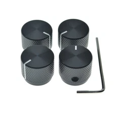 4-Pack Set Screw Metal Guitar/Bass Knobs Universal Pot Knobs with Indicator