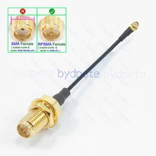 RP-SMA RPSMA Female Bulkhead  Hex 8mm to IPX IPX1 U.FL UFL 1.37mm Coaxial Cable