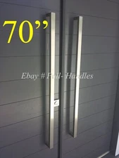 Square Pull Long Door Handle Entry Modern Pulls- 70 inch long Stainless Steel