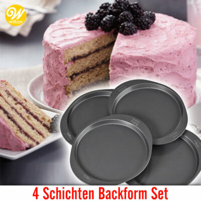 Wilton Backform Set Easy Layers Ø 20cm 4-teilg Rund Cake Pan Schichten Kuchen