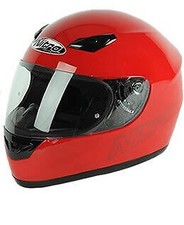 Nitro Dynamo Uno Plain Gloss Red Full Face Motorcycle Motorbike Crash Helmet