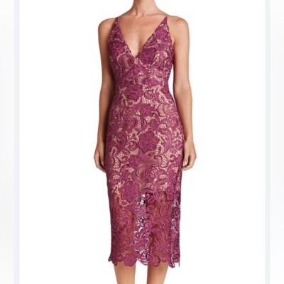 chinese dress ladies Long Ruffle Mulberry Prom Dress with Sheer Lace Bodice Mulberry / XLarge main image 1