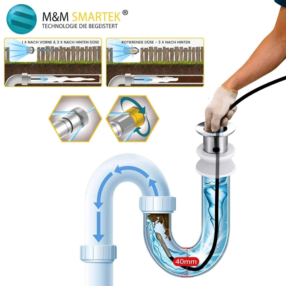 3 - 100m - Tuyau pour Nettoyage de Tubes Professionnel Hobby 4-teilig Kärcher À - Photo 4/4