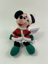 Disney Store Santa Minnie Mini Bean Bag Plush New With Tags