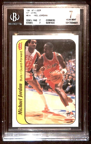 1986-87 Fleer Stickers Rookie Michael Jordan #8 BGS 7 BG6