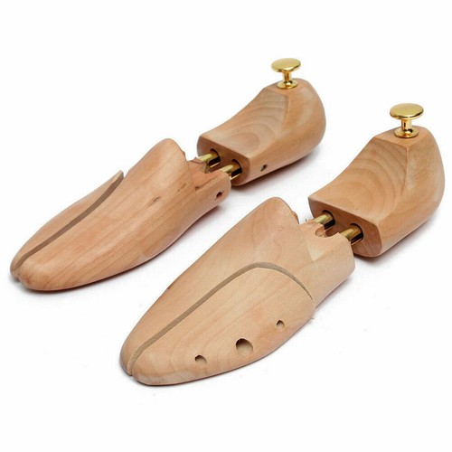 NUEVO Ajustable Hombres Mujeres Zapatillas de Madera Lisa Cuero Zapato Árbol Estira Expansor - Imagen 6 de 12