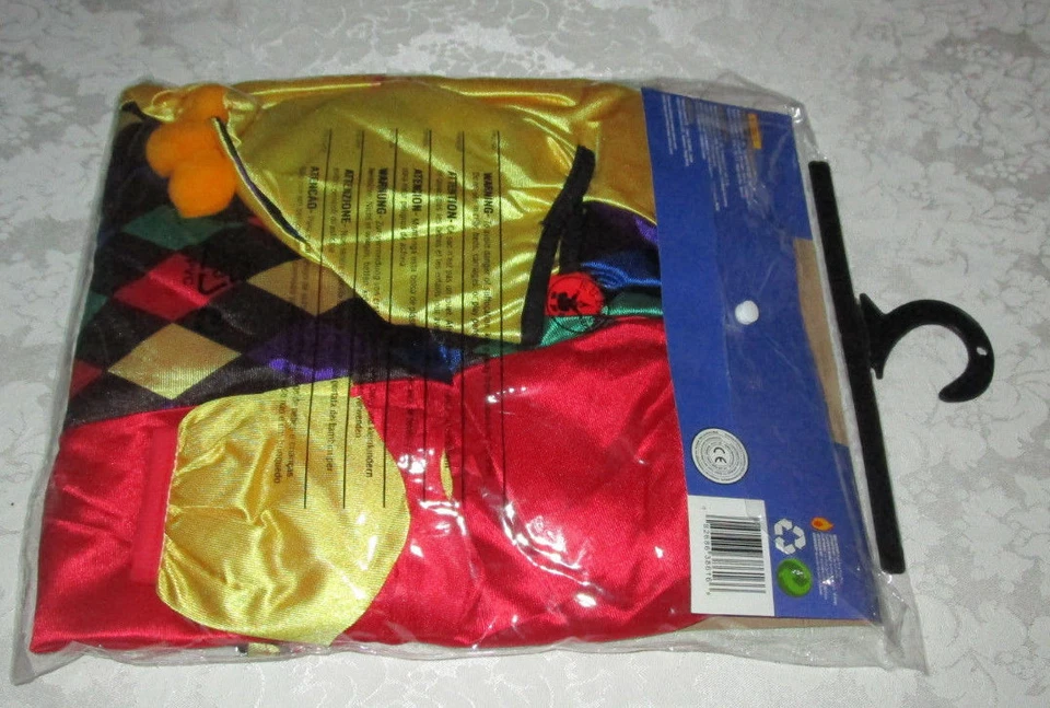 Disfraz Pecas El Payaso Bufón 3 Piezas EE. UU. Talla Grande 12-14 Edades 8-10 RUBÍES  Foto 4 de 4