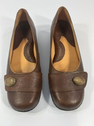 SAOLA Scarpe décolleté mocassini donna Born in pelle marrone misura 7 5 pulite! Us intime ottimeioni