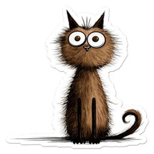 Surprised Scared Cat, Vinyl Decal Sticker, Indoor Outdoor, 3 Sizes, 11763