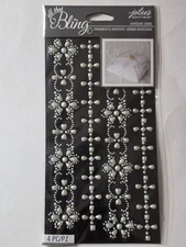 Jolee's Boutique ALL THAT BLING Adhesive Gems - 4-pc PEARL BORDERS WEDDING BLING