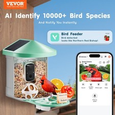 For Smart Bird Feeder with Camera, 2K HD AI Identify 10000 Bird Species, Solar