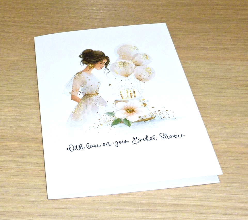 - python selection exercises 1 Images High Quality... Bridal shower card - gorgeous bride with cake and balloons - handmade ...