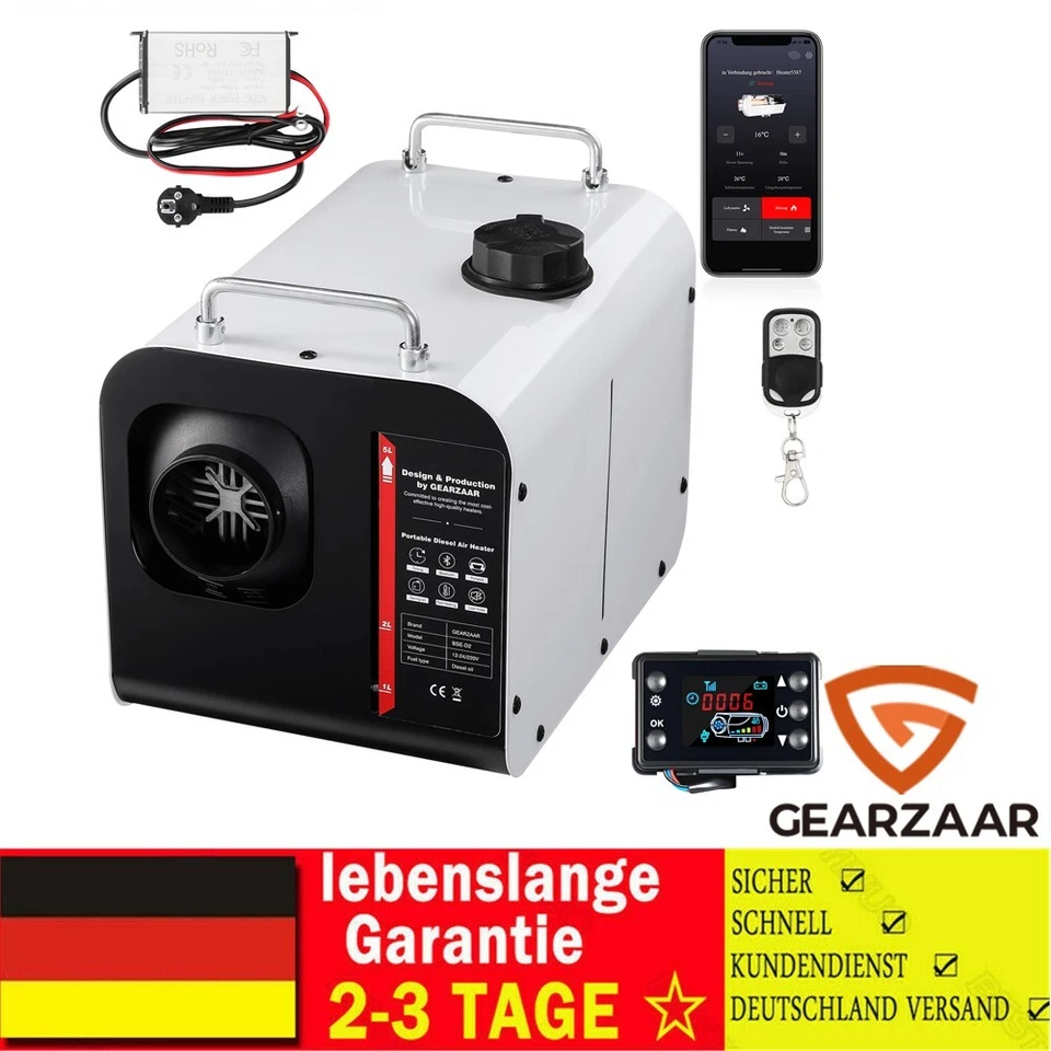 8KW Standheizung Diesel 12V 24V 230V LKW Tragbar Bus  APP Air Heater Boote AUTO