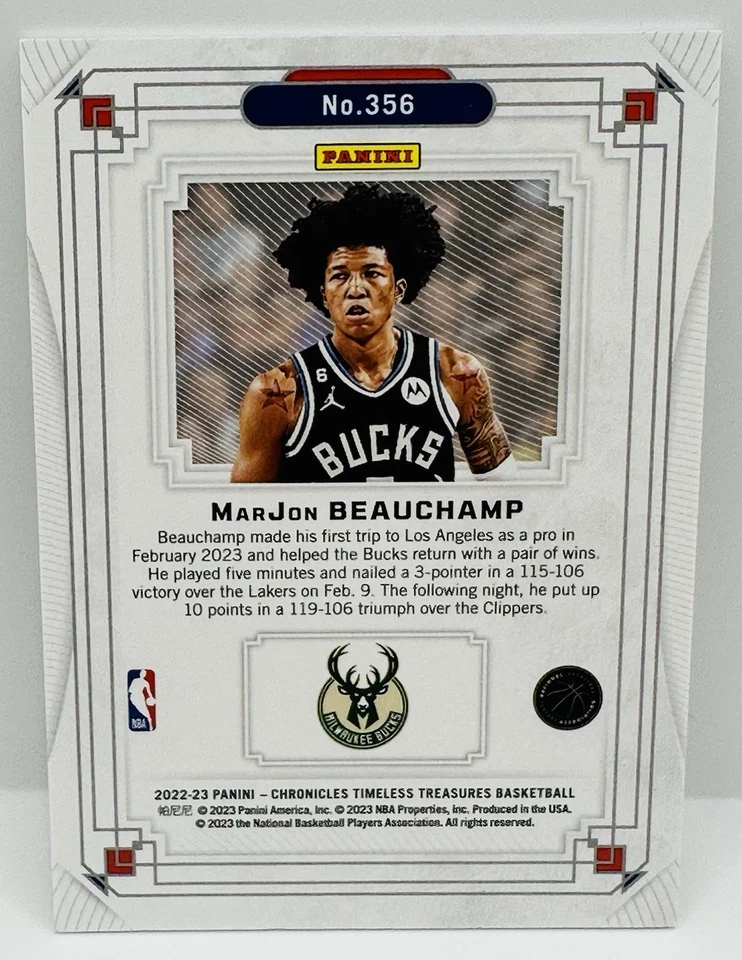 2022-23 Timeless Treasures GOLD MARJON BEAUCHAMP /10 🔥 - Image 2 of 2