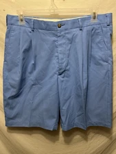 Pro Tour Men's Pleated Light Blue Sz 36 Polyester Performance Golf Shorts S1