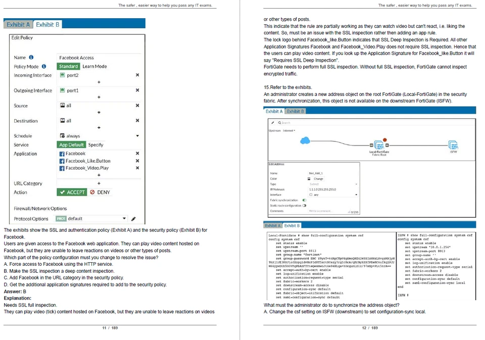 Fortinet FCP FGT AD FortiOS 7.6: FCP AD FGT-7.6 Exam - Image 2 of 4