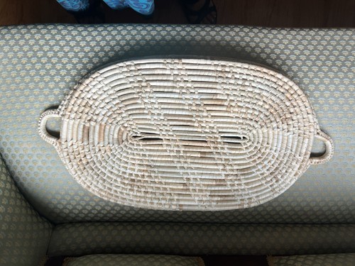 New Artisan Large Oval Rattan Serving Tray Handles Hand Woven BREAKFAST IN BED - Picture 5 of 5