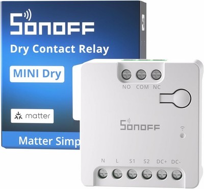 SONOFF MINI-D Smart Switch WiFi Matter 2.4GHz Dry Contact AC/DC White