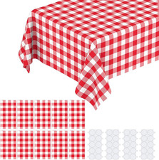 10 Pack Red Gingham Tablecloth, 72  X 54  Red Checkered Tablecloth  Rectangular