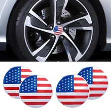 4PCS American Flag Wheel Hub Center Caps Stickers, 56mm 2.23in Color Flag