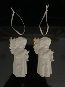Goebel Porcelain Angel Ornament Set with Gold Accents