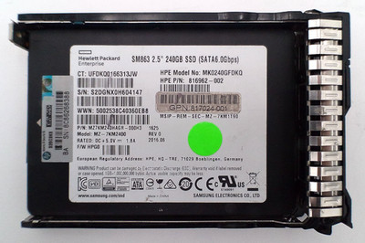HPE 240GB SATA-6GBPS MIXED USE-3 SFF 2.5INCH SC SSD (816975-B21)