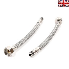 Stainless Steel Flexi Pipes for Easy Tap Installation - 200mm Set of 2
