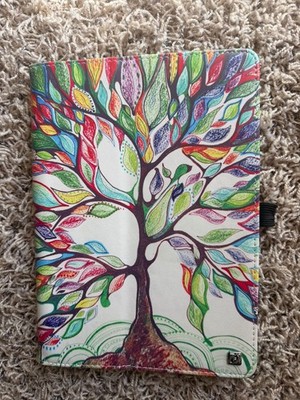 Multicolor Tree Design Folding magnetic Folio Tablet Case Synthetic Leather  