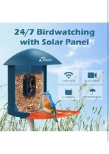 Osoeri Smart Bird Feeder with Camera, 1080P HD AI Identify Double Bin