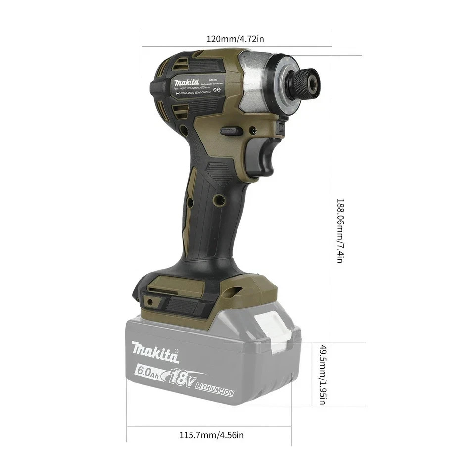 Makita Green DTD173 18V LXT Cordless Brushless Impact Driver Body Only 2