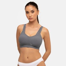 New UNDEROUTFIT Adjustable Comfort Bra w/ Lace Straps Medium Quiet Shade  445
