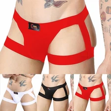 Men's G String Thongs with Elastic Strap Cotton+Spandex Black White Red