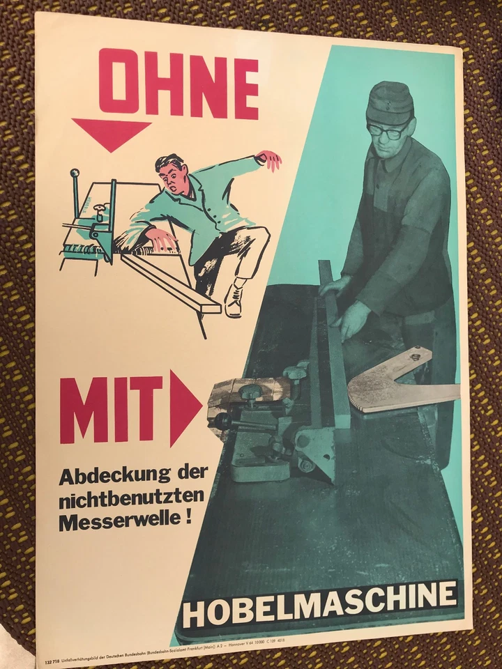 DEUTSCHE BUNDESBAHN, UNFALLVERHÜTUNGSBILD: 50/60 Jahre ca 40 x 60 cm ungefalten