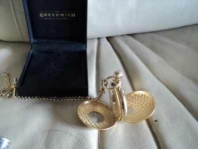 GREENWICH HERREN SKELETT FULL HUNTER TASCHENUHR ZUM AUFZIEHEN & KETTE LÄUFT SCHNELL??