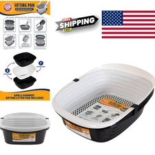 Cat Litter Tray with Sifting Technology 19 Inch Easy Clean Design for Indoor Use