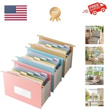 Wheat Straw Expanding Hanging File Folders, 3 Color File Organizer, 1.2" Acco...
