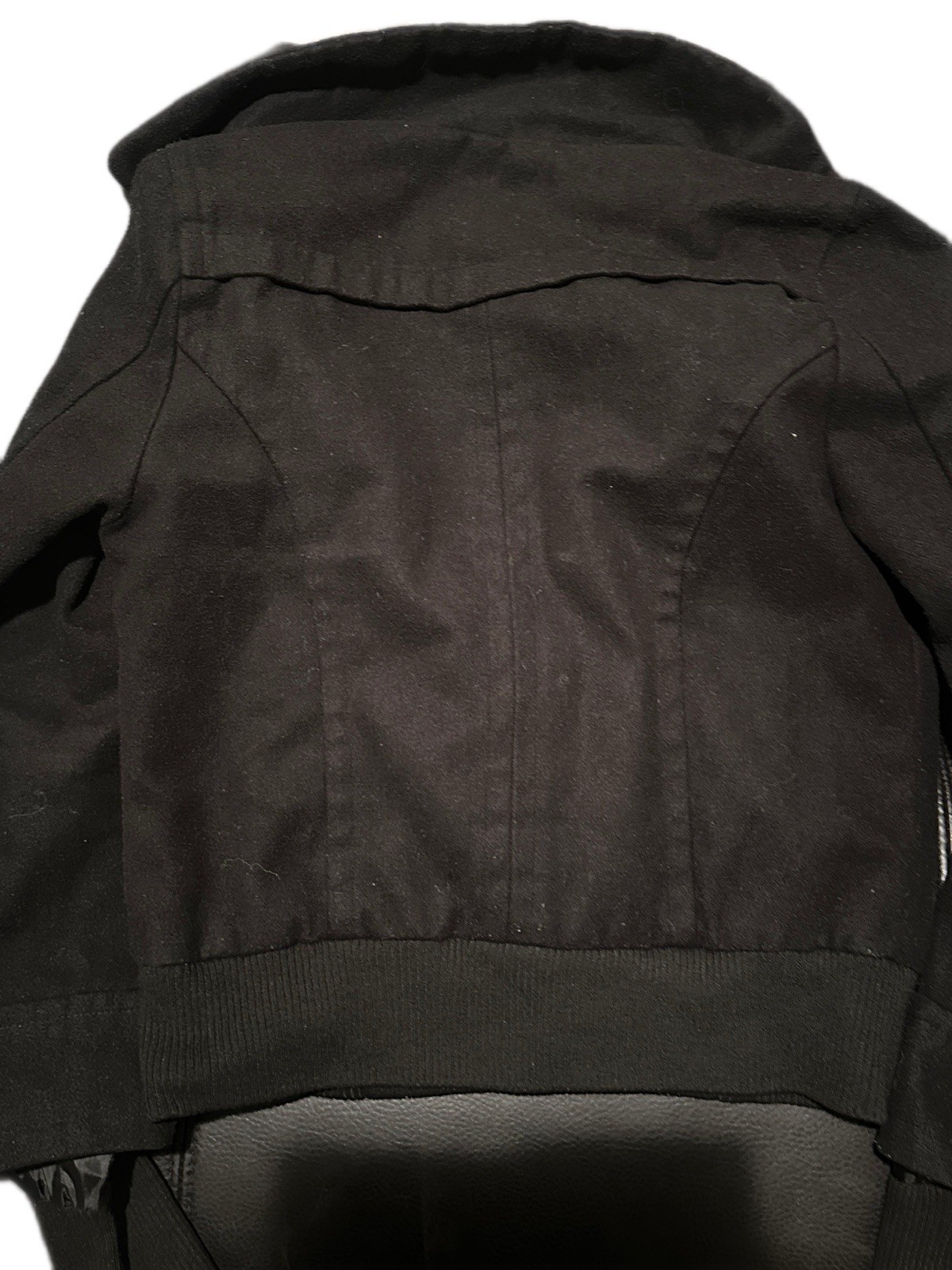 Black Collared Button Zip Jacket Long Sleeve - image 2