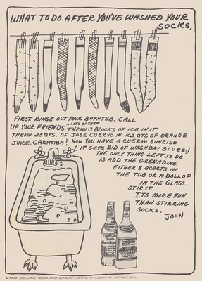 1974 Jose Cuervo: After You've Washed Your Socks Vintage Print Ad