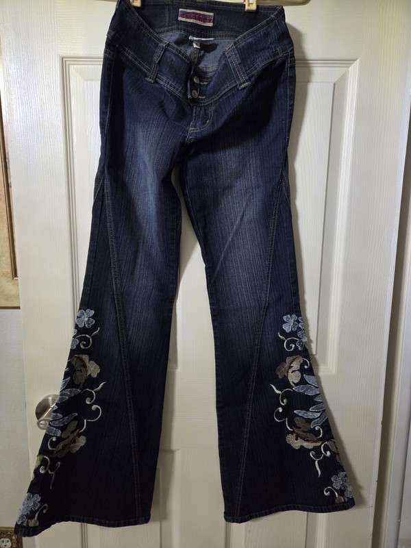 Original Size 3 Vintage Z Cavaricci  Select Brand Women's Blue Bell Bottom Jeans