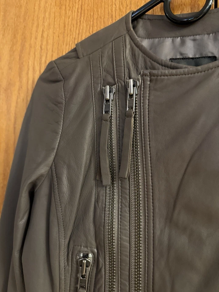 Chaqueta de Cuero Joie Regal Kaylie Wms XS en Visón Marrón Chocolate Semi Crop Otoño Foto 4 de 4