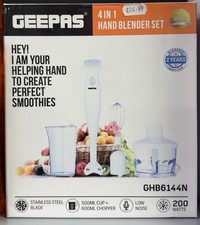 GEEPAS 4 IN 1 HAND BLENDER SET BRAND NEW White