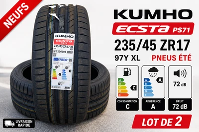 2x Pneus KUMHO Ecsta PS71 235/45 ZR17 97Y XL Neufs Été Performance - Photo 1/4