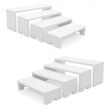 Large Wooden Display Risers Wood Stands Cupcake Stand 2 Pack 4 Tier Racks,Dis...