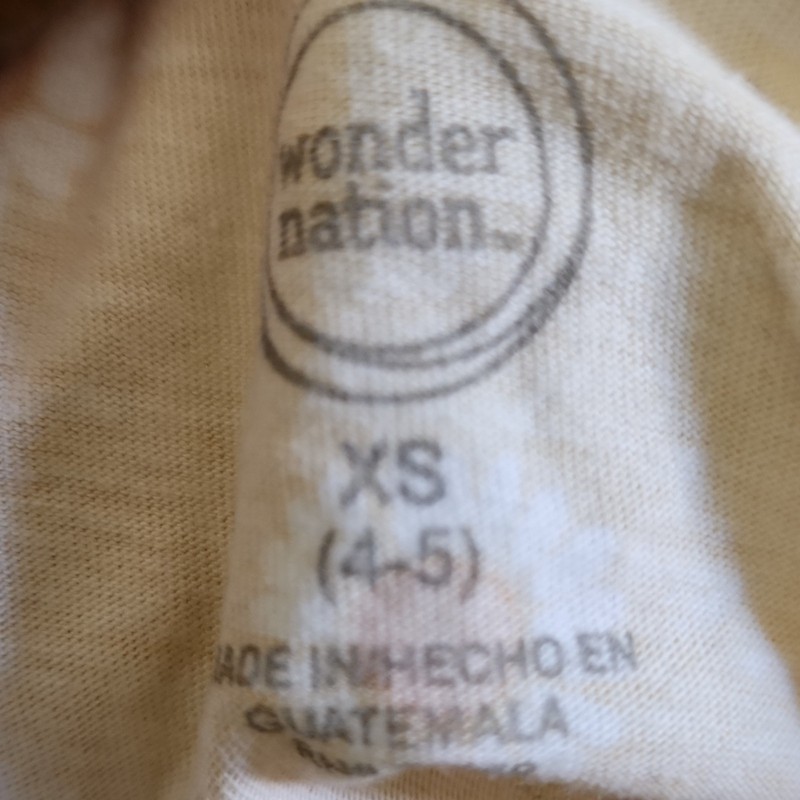 Wonder Nation Girls Yellow Daisy Floral Crew Neck Short Sleeve Tee XS (4/5)