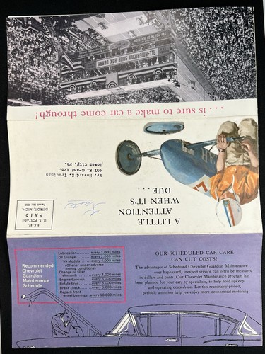 1959 Watkins Motors Chevrolet - Tower City PA - Soap Box Derby - Vtg Ad Brochure - Picture 2 of 4