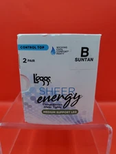 L'eggs Sheer Energy Size B Suntan Compression Sheer Tights Medium Support Leg
